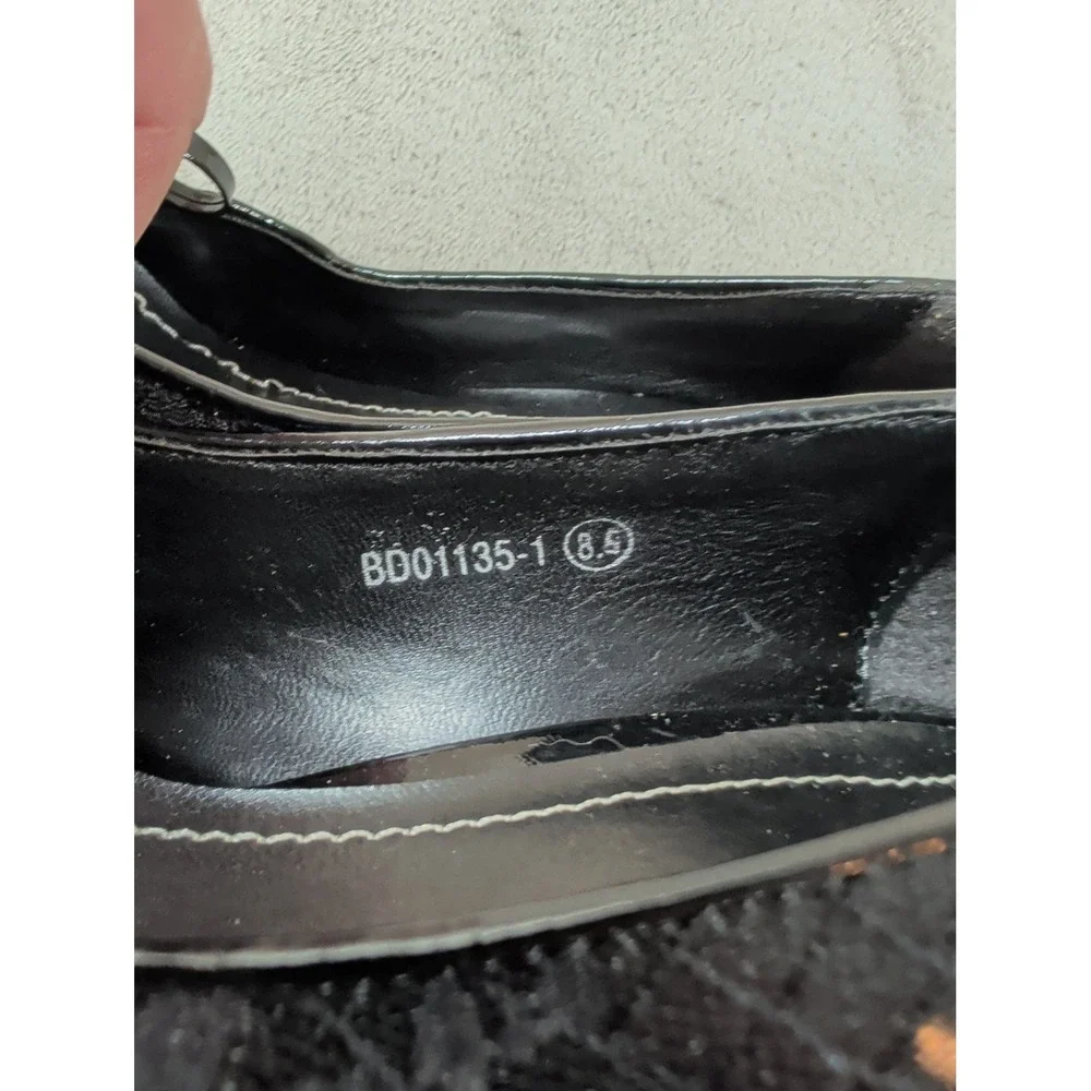 YIDA Black Lace Peep‎ Toe Bow Pumps Stiletto Heels BD01135-1 Size 8.5